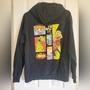 Nickelodeon Black Hoodie with Cartoon Characters